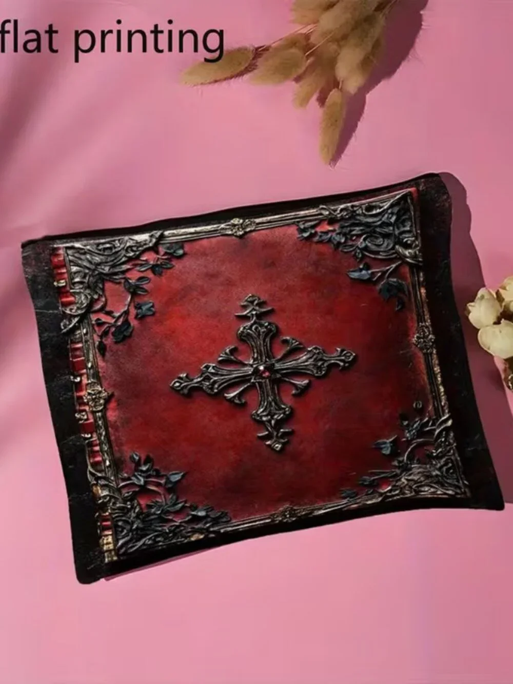 Halloween Dark Goth Vintage Gothic Cross Makeup Bag Double-Sided 7